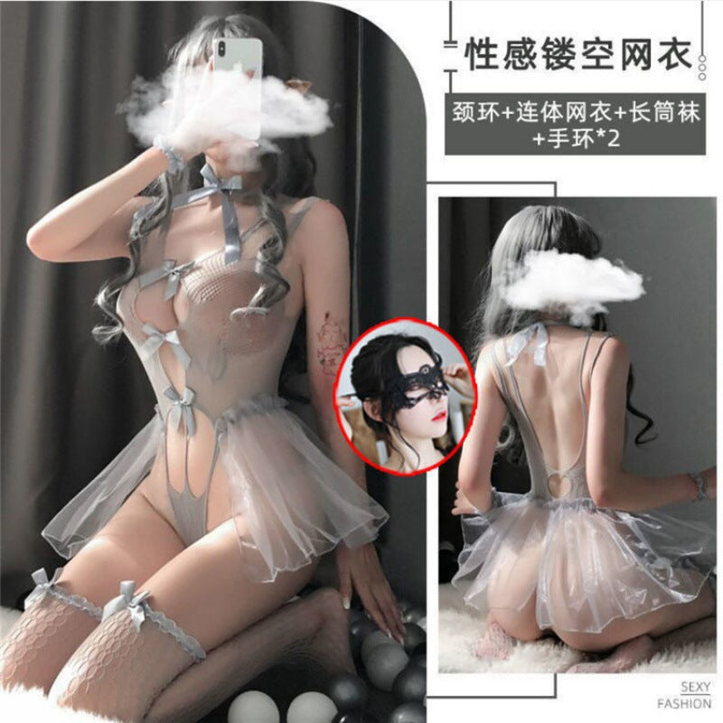 Image of Concubine Erotic Lingerie Transparent Temptation Sexy Sausage Hot Pajama Dress Maid Uniform Free Tease Flirting Passion